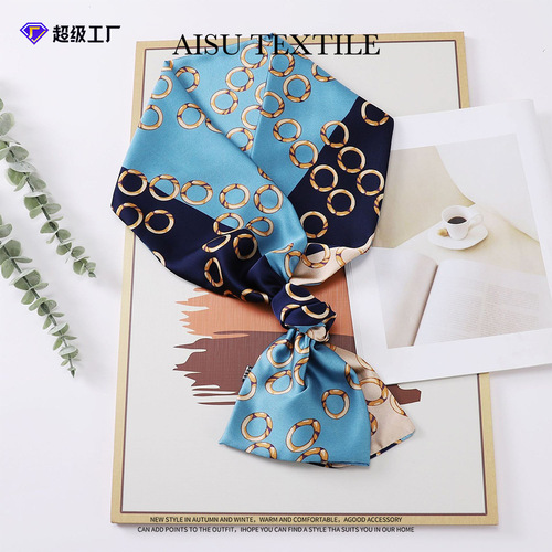 Women's Hangeul Style Versatile Fine Slim Small Collar Scarf Hair Ties Elegant Ribbon Scarf Wholesalers