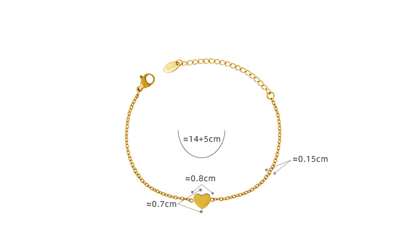 Fashion Heart Shape Titanium Steel Bracelets 1 Piece