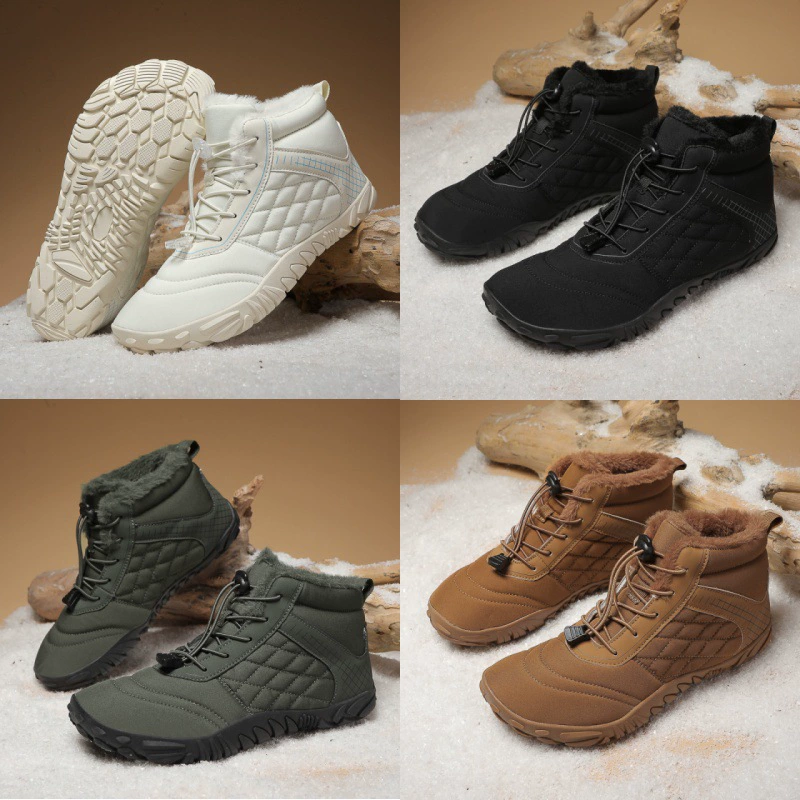 Трансграничные новые наружные походные туфли с пятью пальцами плюс бархатные теплые хлопчатобумажные ботинки для мужчин и женщин зимний отдых снежные ботинки высокие хлопковые ботинки