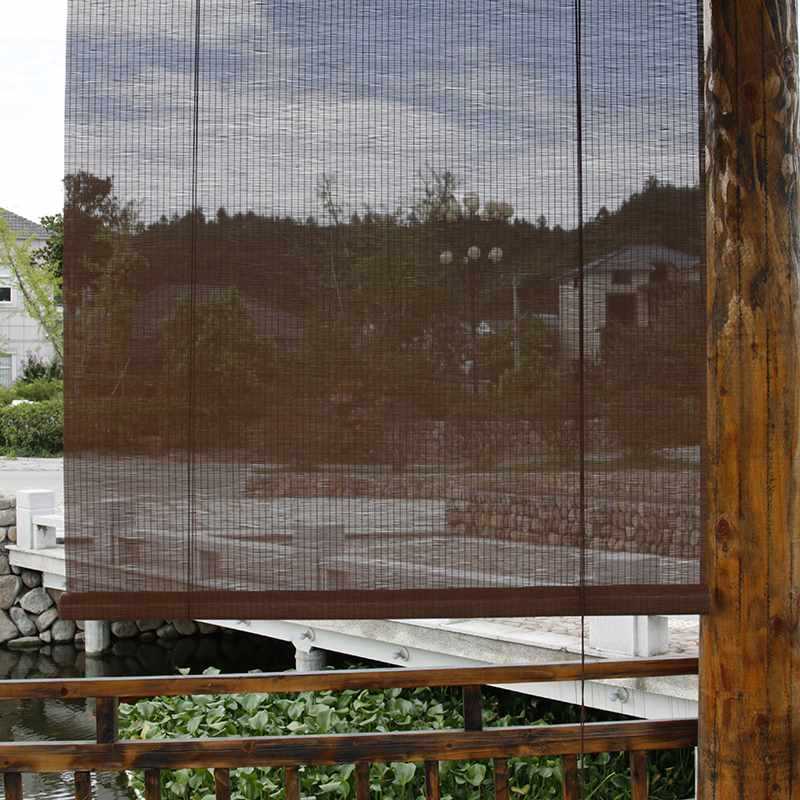 Outdoor Bamboo Roll-Up Blinds, Whitewashed for Wholesale, Home Use, Balcony Sunshade, Waterproof, Moldproof, Sun-Resistant Bamboo Curtain