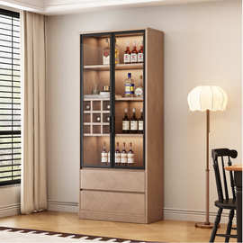 酒柜客厅一体靠墙带玻璃门轻奢高档2025年新款商用隔断柜展示柜