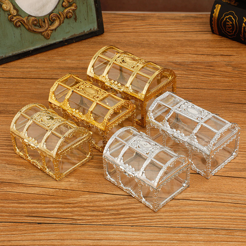 European style hollow golden candy box treasure box shape wedding candy box creative candy box silver wedding supplies wholesale
