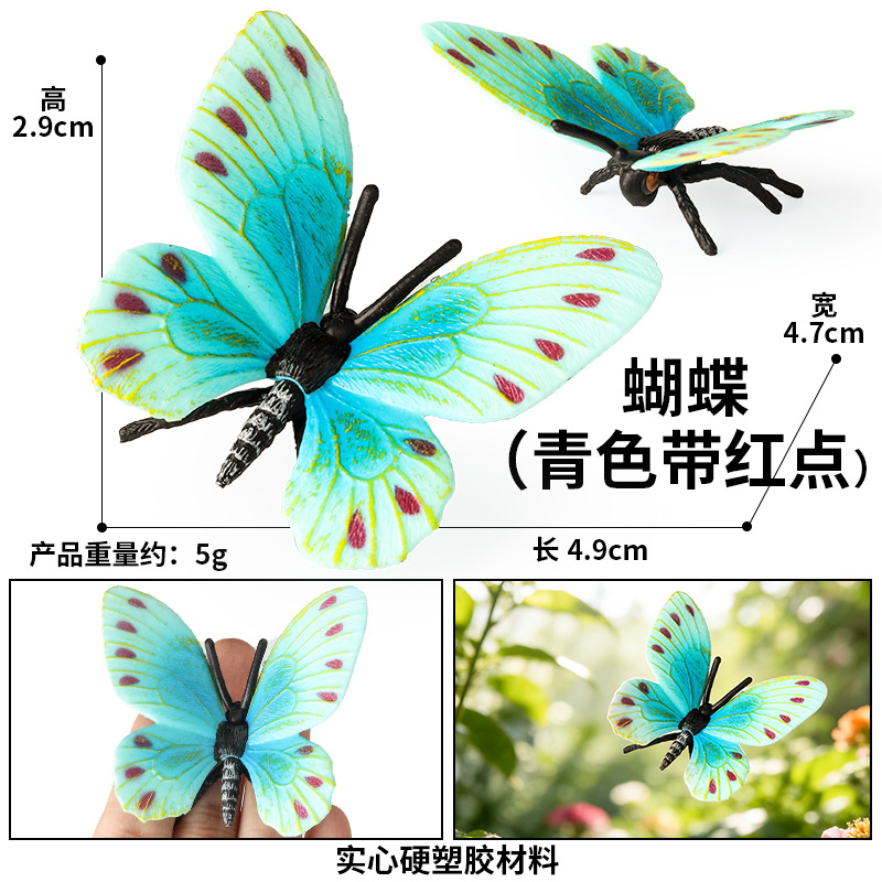 Mariposa M-1601 (cian con puntos rojos)