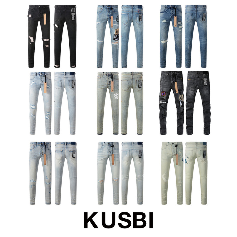 Ksubi Jeans European and American Trendy Brand Ksubi Jeans Fashionable Slim Fit Ripped Distressed Jeans