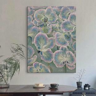 American Simple Hand-painted Oil Painting Abstract Flower Living Room Decorative Painting Stereo Flower Texture Painting Hallway Restaurant Hanging Painting
