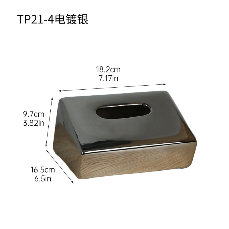 Moderno y simple caja de pañuelos de cerámica geométrica decoración sala de estar mesa de centro porche decoración mesa servilleta caja de dibujo