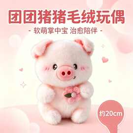 团团猪猪毛绒玩偶粉色小猪公仔软萌治愈系布娃娃女生生日礼物摆件