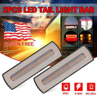 Factory wholesale new heavy cargo truck trailer modified 40LED light guide two-color brake running water steering tail light
