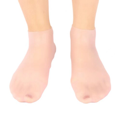 Silicone moisturizing socks, full-foot socks, TPE heel anti-drying, dead skin removal, non-slip, indoor floor beach socks