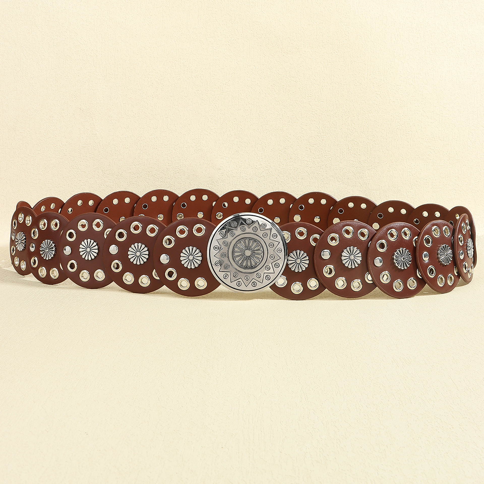 210g Weight Belt Classification 1 Piece Quantity Holiday, Banquet, Daily Occasion Pu Leather, Alloy Material Geometric Pattern Women's Gender Plating Design Retro, Vintage Style, Bohemian Style Retro Vintage Style Bohemian Geometric Pu Leather Alloy Plating Women's Leather Belts 4