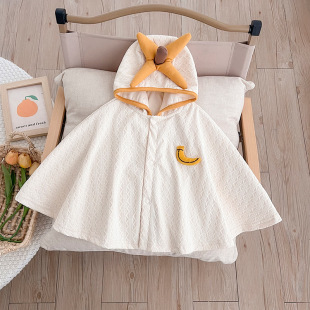 Baby's Cape Spring and Autumn Boys and Girls Baby Outgoing Clothes Newborn Spring Windproof Hooded Shawl Jacket