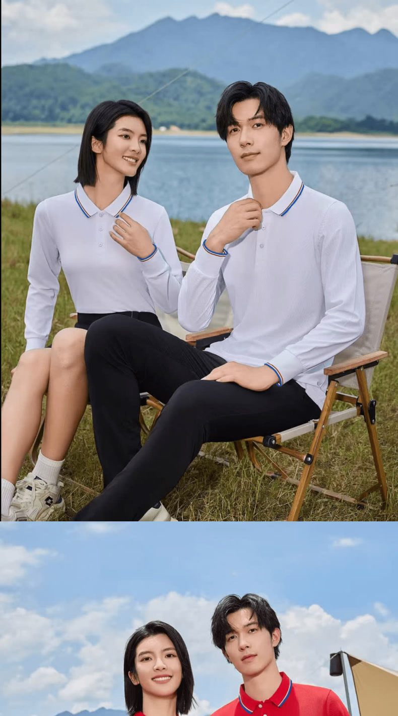 ​Men's Long Sleeve Polo Shirt Casual Business Loose Fit Big & Tall Cotton Comfortable T-Shirt With Collar_viptrois.com