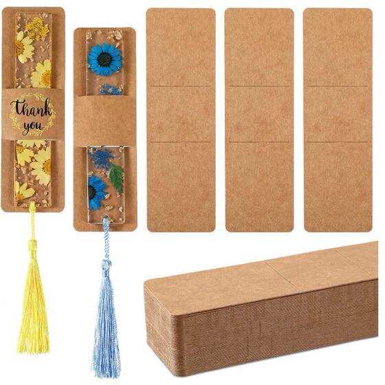 Thickened Kraft Paper Cutter Paper Set Color Resin Bookmark Packaging Paper Card Bookmark Paper Set Packaging Paper Bag