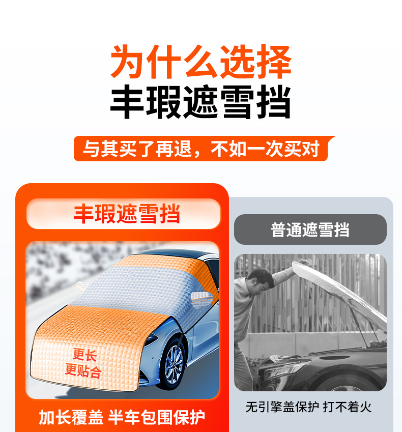 Car Cover Half-Body Car Half Cover Half Suv Anti-Freeze Car Cover Outer Cover Anti-Frost Mpv Universal Snow Cover Winter