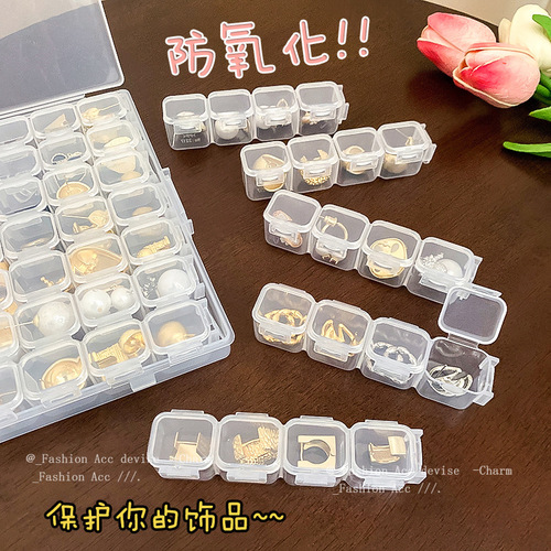 Simple transparent dust-proof earrings, earrings, necklaces, jewelry boxes, multi-grid storage boxes, ring design jewelry boxes wholesale