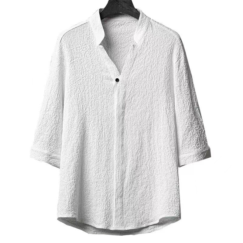 Verano fino traje de seda de hielo hombres sueltos más tamaño media manga camiseta deportes Pantalones casual conjunto de dos piezas al por mayor