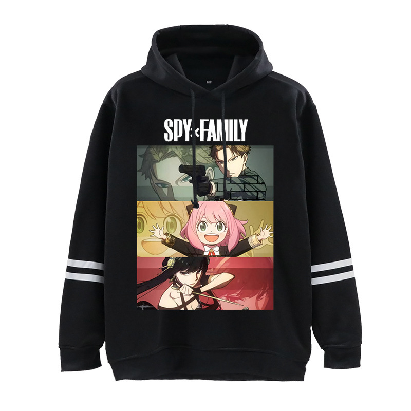 Cross-border Hot SPY x FAMILY Spy Play-house Printed Sweater Spring and Autumn Casual Loose Hooded Pullover