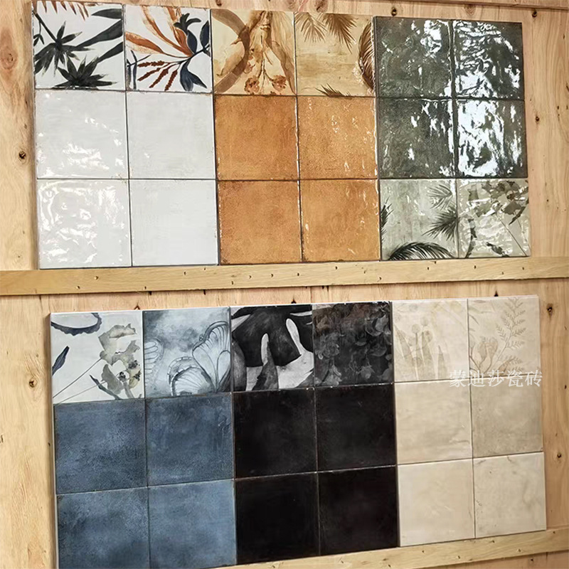Retro Orange Tiles Bathroom Kitchen White Glazed Tiles Entrance Bathroom Tiles Restaurant Bar Small Square Tiles