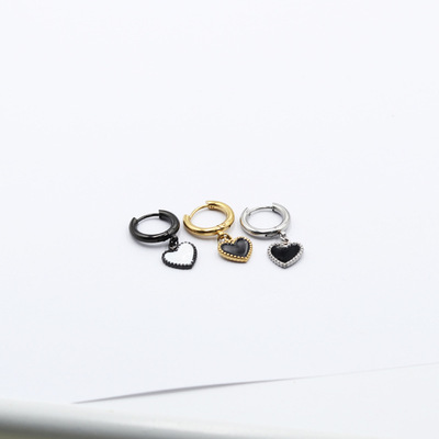 韩版爱心时尚个性钛钢男女耳扣/耳钉批发 ebaywish耳饰品现货货源