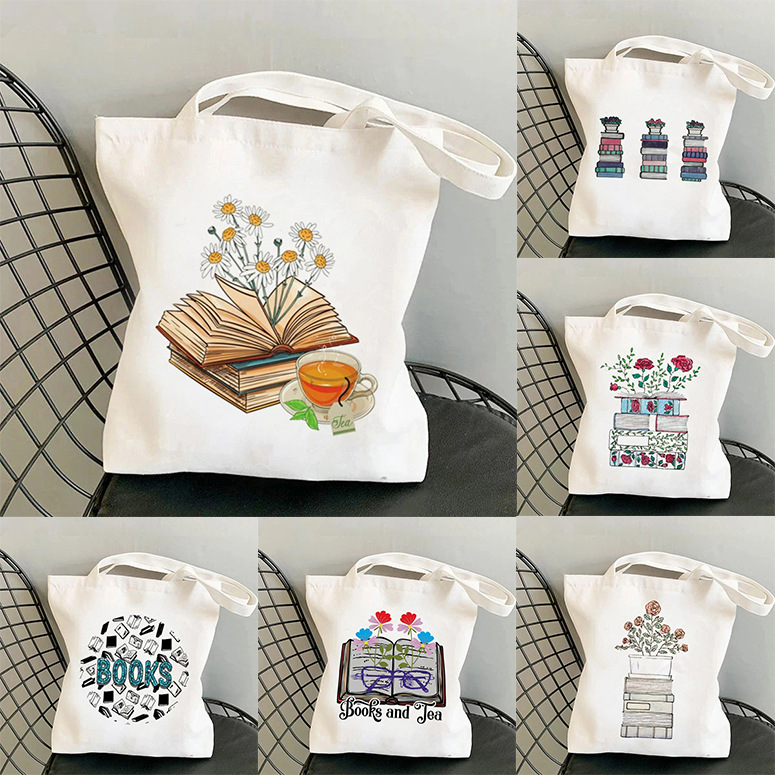 Tendencia transfronteriza florido libros impresión Harajuku moda casual bolso de compras de las mujeres estudiante mochila portátil