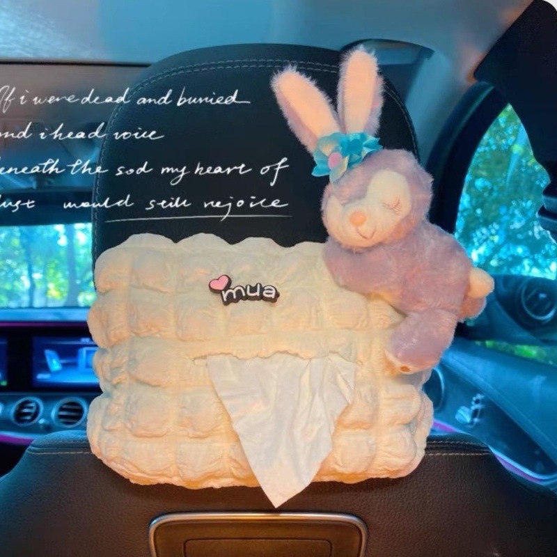 Caja de pañuelos para coche de burbujas, caja de dibujo en coche, bolsa colgante, decoración linda creativa, accesorios para coche de celebridades de Internet colgantes