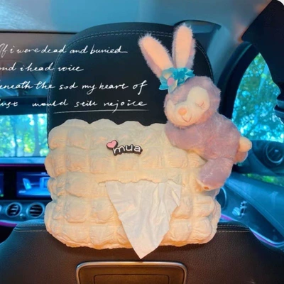 Car tissue box/set Car Tissue Box Hanging - puff-tissue-box-papa-purple-rabbit