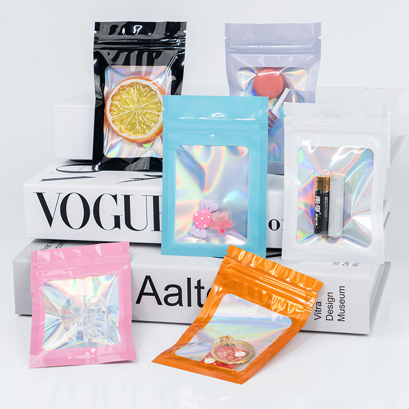 Cross-Border Colored Windowed Laser Self-Sealing Bags, Transparent Yin-Yang Plastic Sealing Bags, Jewelry Sealing Bags, Sealed Plastic Self-Sealing Bags Cross-Border Colored Windowed Laser Self-Sealing Bags, Transparent Yin-Yang Plastic Sealing Bags, Jewelry Sealing Bags, Sealed Plastic Self-Sealing Bags