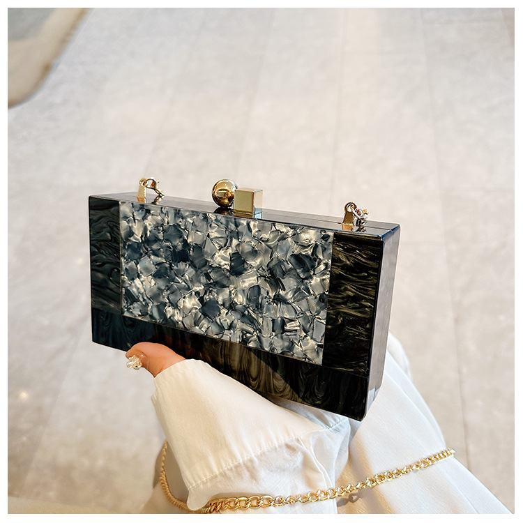 Bolsas de cena de damas transfronterizas bolsas de fiesta empalmadas bolsas acrílicas de tendencia bolsas de cadena de hombro bolsas de mano bolsas de noche