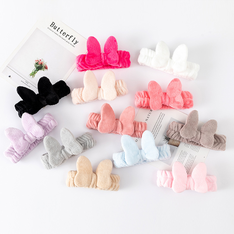 廠家直供 韓國壓花蝴蝶結束發帶 發帶兔耳朵頭帶發帶時尚簡約發箍