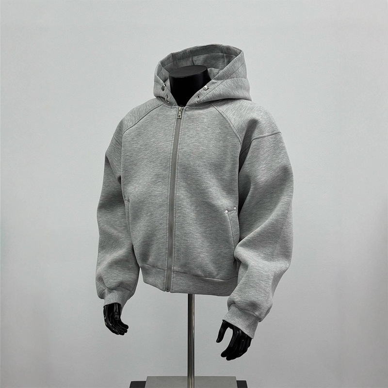 American Boxy Style Cardigan Sweatshirt Men's Autumn and Winter Cleanfit Hooded Jacket Short Silhouette Jacket Hoodie American Boxy Style Cardigan Sweatshirt Men's Autumn and Winter Cleanfit Hooded Jacket Short Silhouette Jacket Hoodie