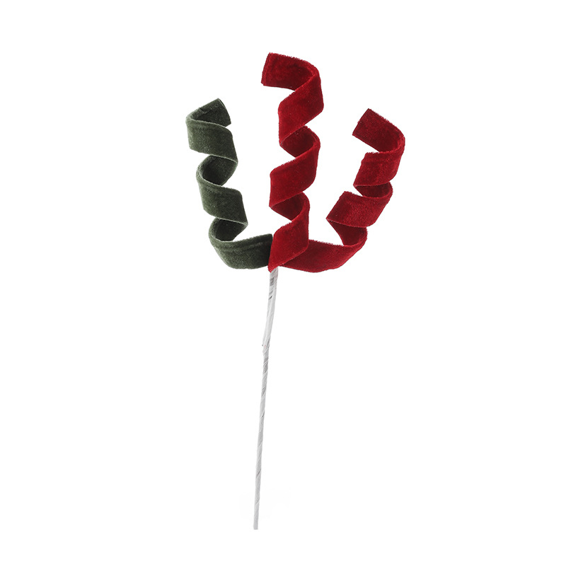 Nueva cascada de cabello verde rizado flor de fiestas de flores de decoración de Navidad decoración de árbol de Navidad caja de regalo de flores