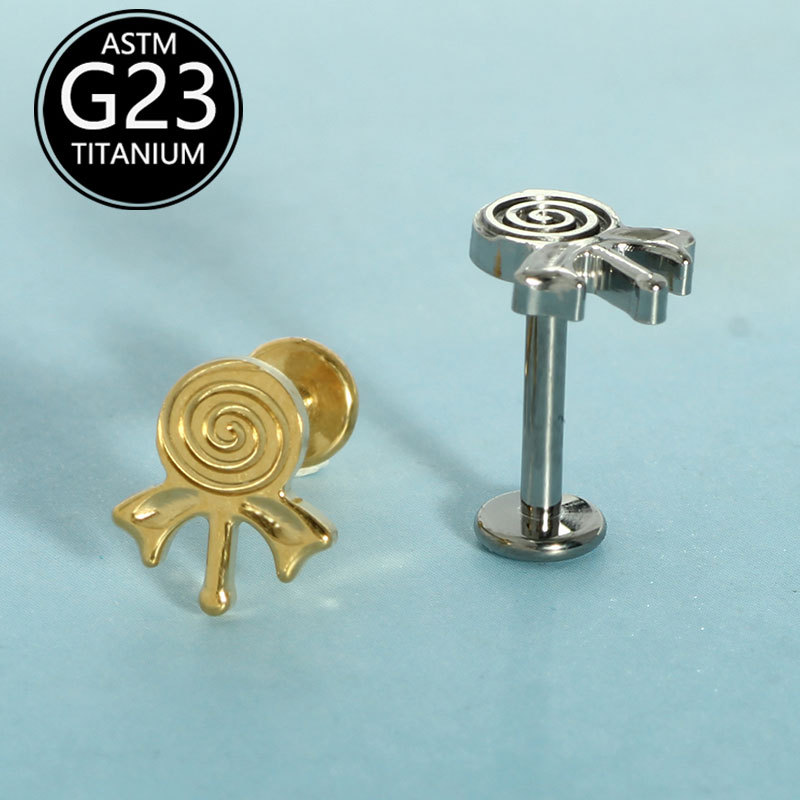 Labret piercing jewelry detail image
