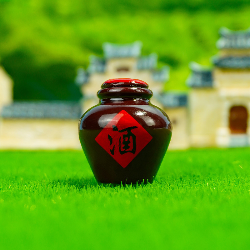 Jarra de vino, jarra de vino, botella de vino, decoración de estilo nacional, modelo de accesorios de micro paisaje, decoración artesanal de resina de bricolaje hecha a mano