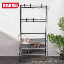 鞋架子一体简易家用门口挂衣架室内收纳鞋柜出租屋用鞋帽架衣帽架