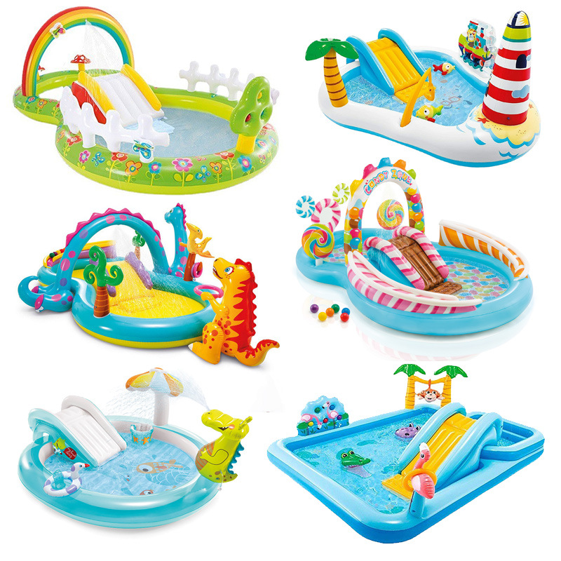 INTEX57165婴儿童充气游泳池家庭大号海洋球池家用宝宝喷水戏水池