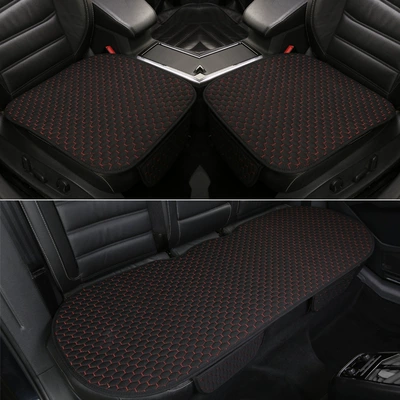 Four Seasons Pad for Four Seasons Suitable - black-and-red-three-piece-set-linen-cushion-five-seat-car