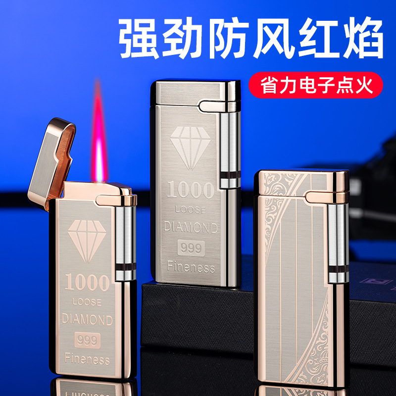 creative windproof electronic battery side-wheel lighter