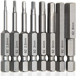 50mm Long S2 Hexagonal Bit Set Electric Drill Bit H1.5-8 with Magnetic Electric Bit Hexagonal Drill Bit Wind Bit