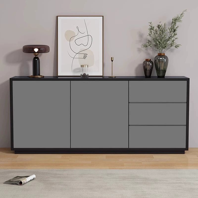 Sideboard Against the Wall, Simple Living Room, Black Tea Cabinet, Kitchen Cabinet, Storage Locker, Home Storage Cabinet
