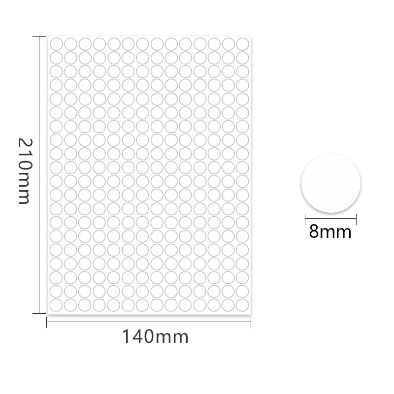 A5 adhesivo adhesivo 8mm cartón de cobre de color punto punto de etiqueta de marca de clasificación de punto de onda de mes pegatinas redondas escritas a mano