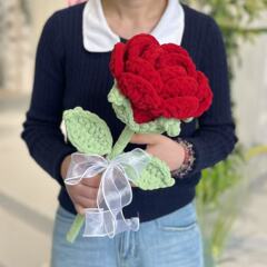 手作り完成品、クロスボーダー造花、巨大バラ、アイスストリップ、毛糸編み花、かぎ針編み完成品、花束ギフト