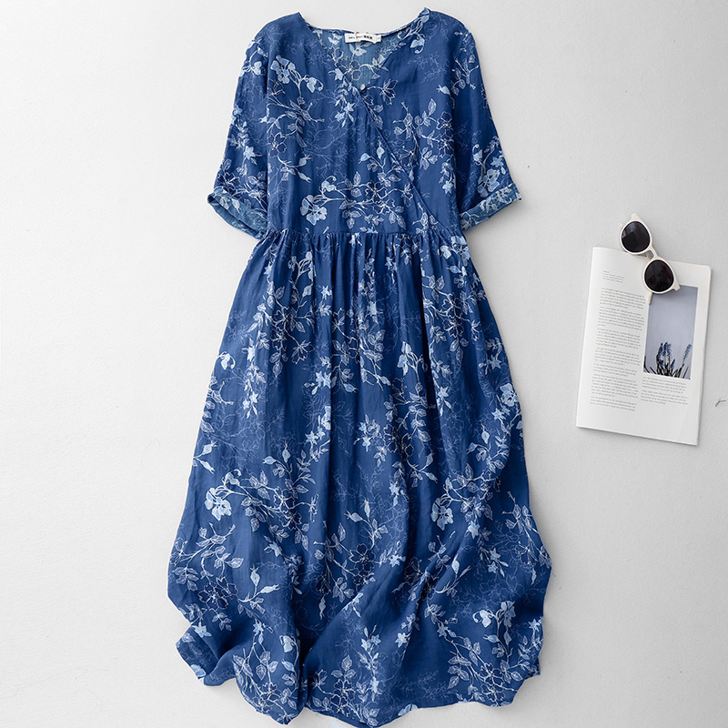 Summer retro blue dress