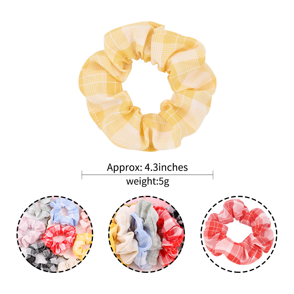 Wholesale Jewelry Chiffon Plaid Hair Scrunchies Set Nihaojewelry display picture 2