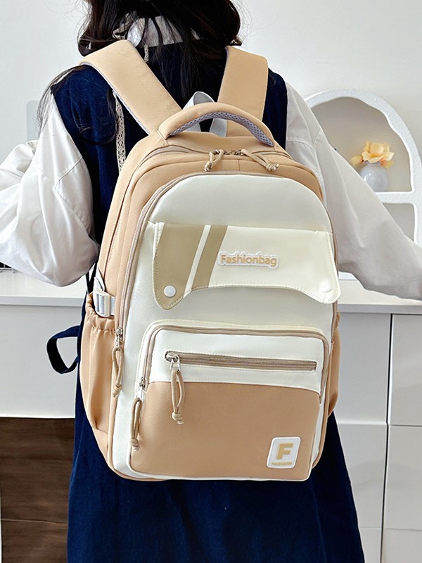 Se puede usar con barra de tracción, mochila de gran capacidad, viaje de ocio, estilo de campus, color de contraste, mochila para estudiantes universitarios de secundaria y preparatoria, espalda transfronteriza