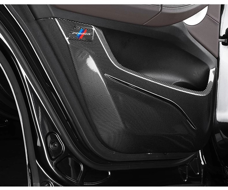 Suitable for BMW new 2 Series, i3 Series, 4 Series, 5 Series, X1, iX3, X5, X7 car door anti-kick pads, carbon fiber X3 interior decoration accessories