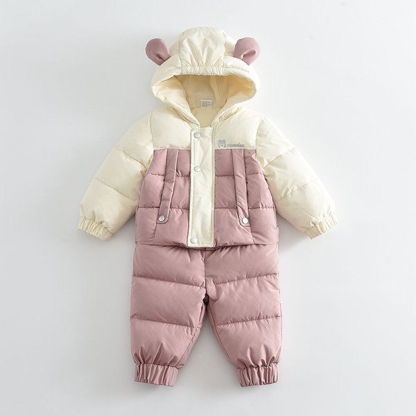 Quilted keep warm detachable children's winter bodysuit for early…