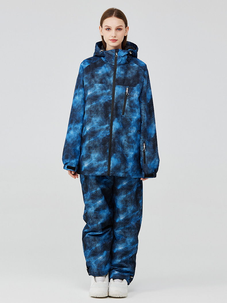 Traje de esquí para hombre y mujer, impermeable y térmico, invierno