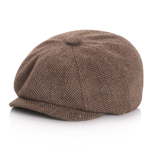 Autumn/Winter Children's Beret Hat, Parent-Child Adult Duck Bill Hat, Baby Octagonal Newsboy Hat, Unisex Forward Hat