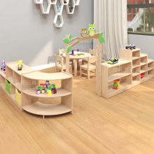 幼儿园实木玩具柜橡胶木区域组合柜儿童收纳置物架蒙氏教具区角柜