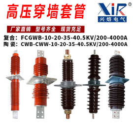 户内外高压10KV 20KV 35KV穿墙套管铜排型陶瓷套管CWW/FCGW单排